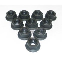 Nut, Hex Flanged: 10mm Black - Pack Of 10